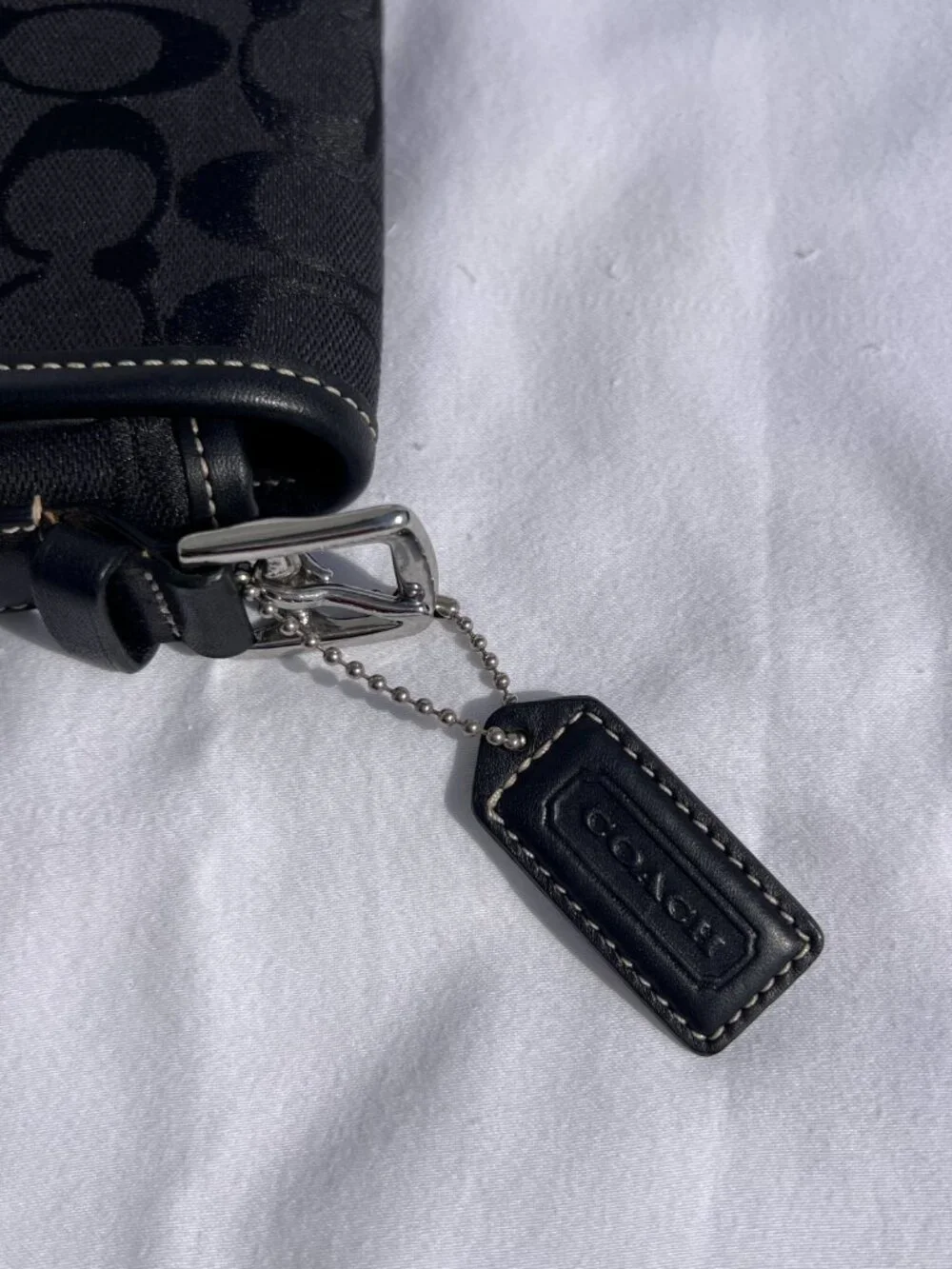 Coach Black Jacquard Monogram Canvas Shoulder Bag 6095